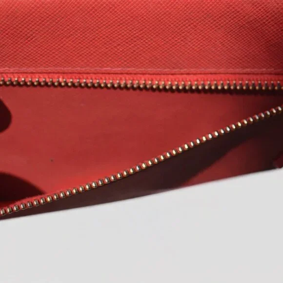 Prada Saffiano Envelope Pouch Clutch Corallo Papaya Red Document Holder - Picture 7 of 10